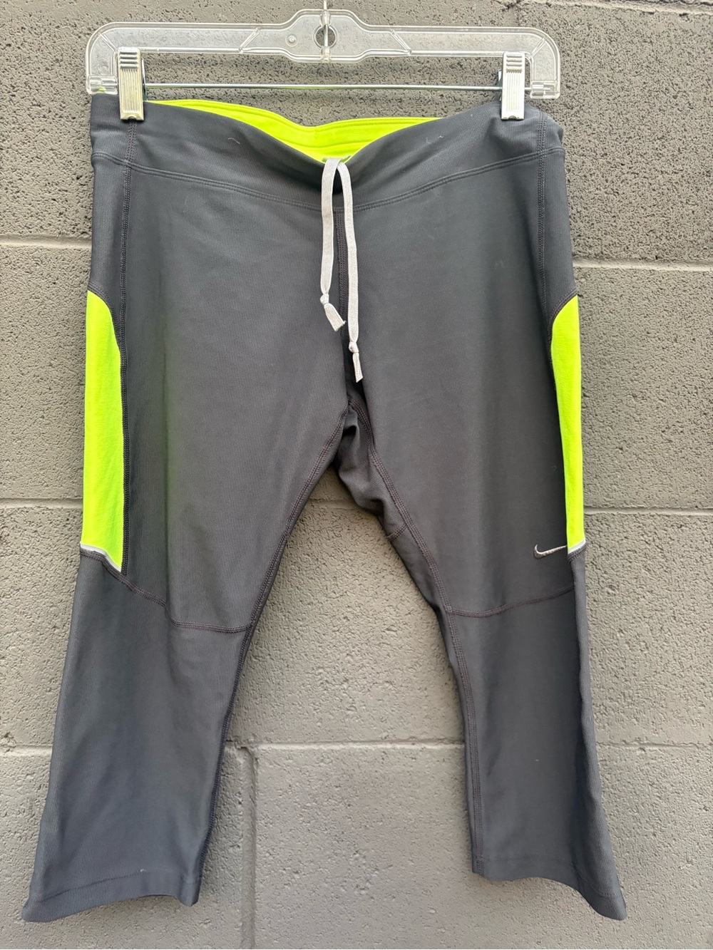 Nike Womens’ Gray and Neon Green Active Capri Pants
